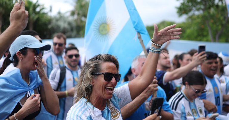 Argentinos tomam parque, praias e ruas de Miami na Copa do Mundo e provocam brasileiros