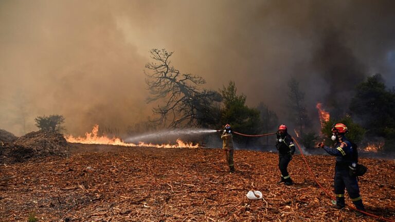 Vídeo. Grécia: helicópteros e bombeiros combatem fogo perto de Atenas