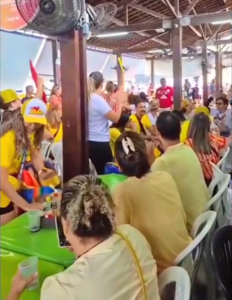 Raquel sai de fininho do mercado da madalena após gritos de apoio a João e Lula (vídeo)