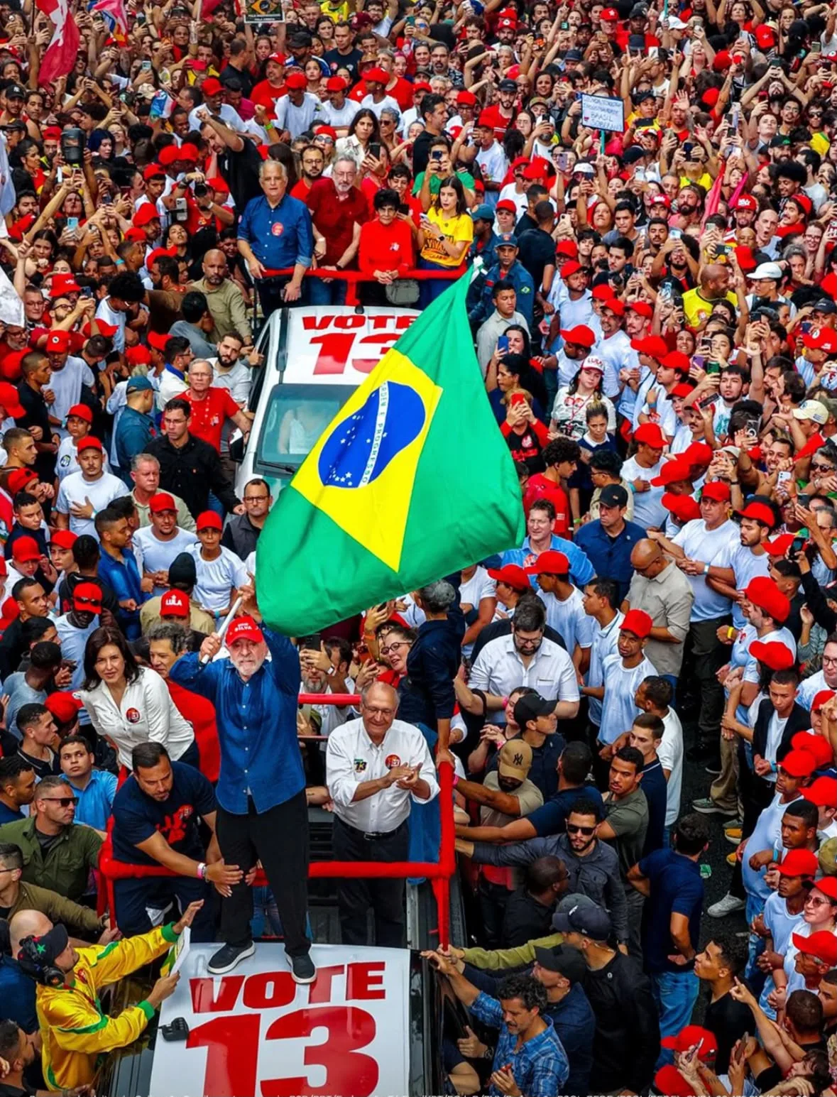 Lula em ato de campanha
